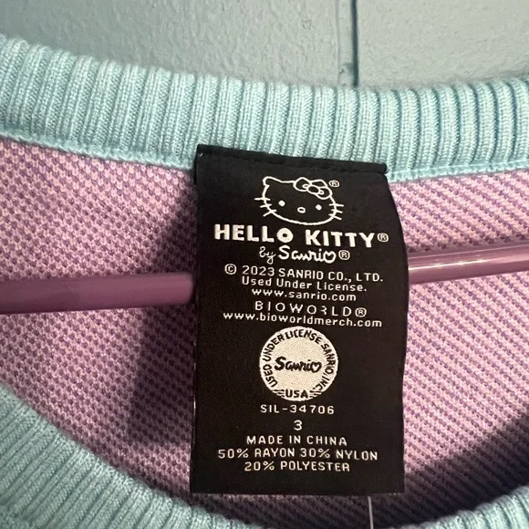 Sanrio Hello Kitty Rainbow Sweater - Blue and Green - Picture 5 of 8